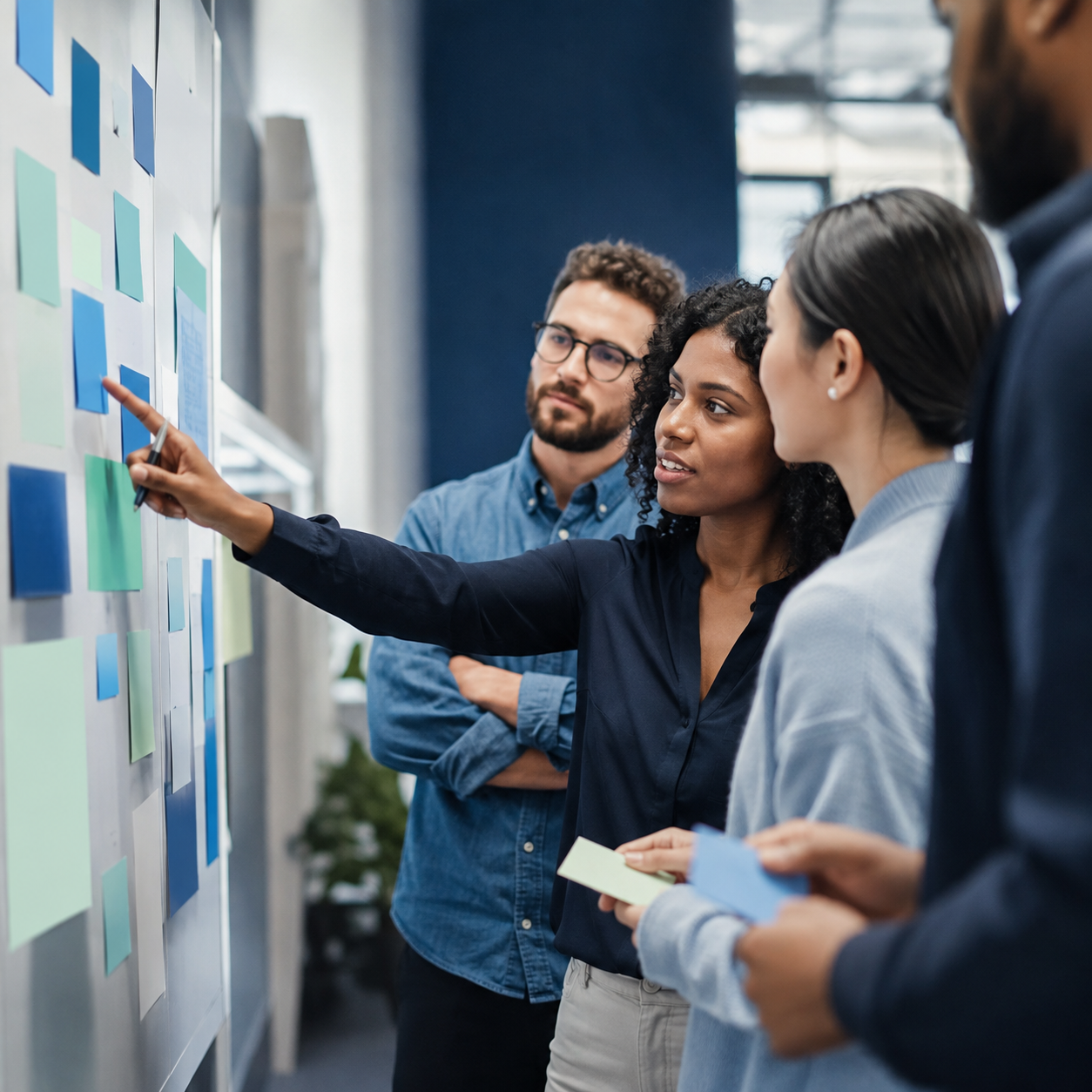 Equipo aprendiendo de una experiencia para definir siguientes pasos
