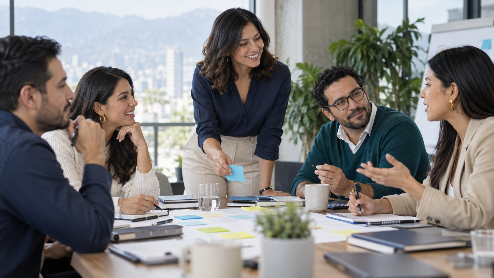 Equipo practicando habilidades aplicadas al trabajo